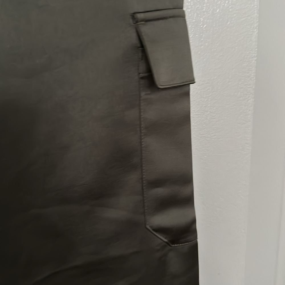 *Excellent Condition* Express, Wide Leg, High Waist, Green, Shiny, Cargo Pants - Picture 11 of 11
